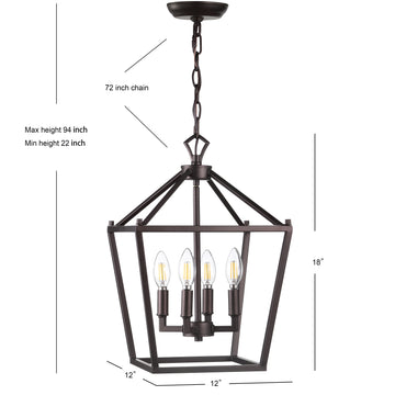 Pagoda Lantern Metal LED Pendant - JONATHAN Y